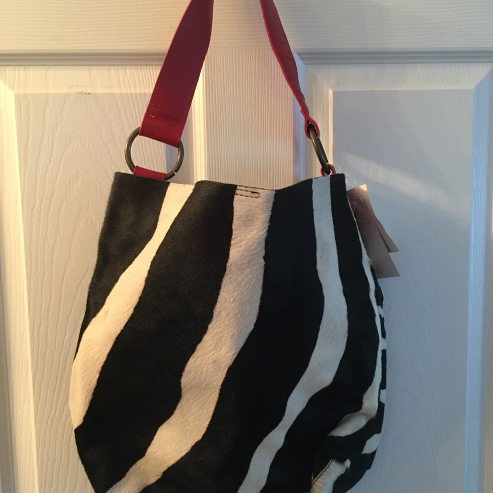 Zebra haircalf tote